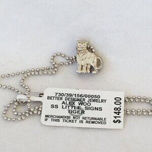 NWT Alex Woo Little Signs Tiger Pendant Solid Sterling Silver Necklace